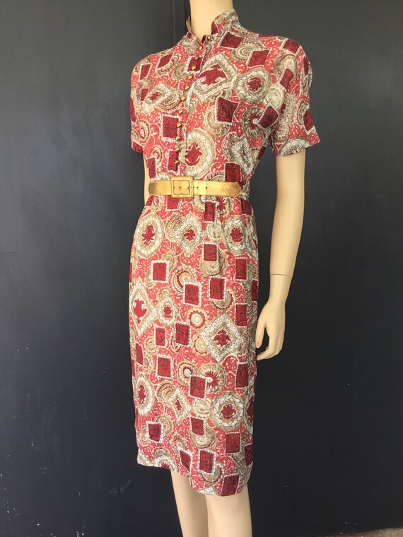 1950s Junior Towne Milwaukee silk dress