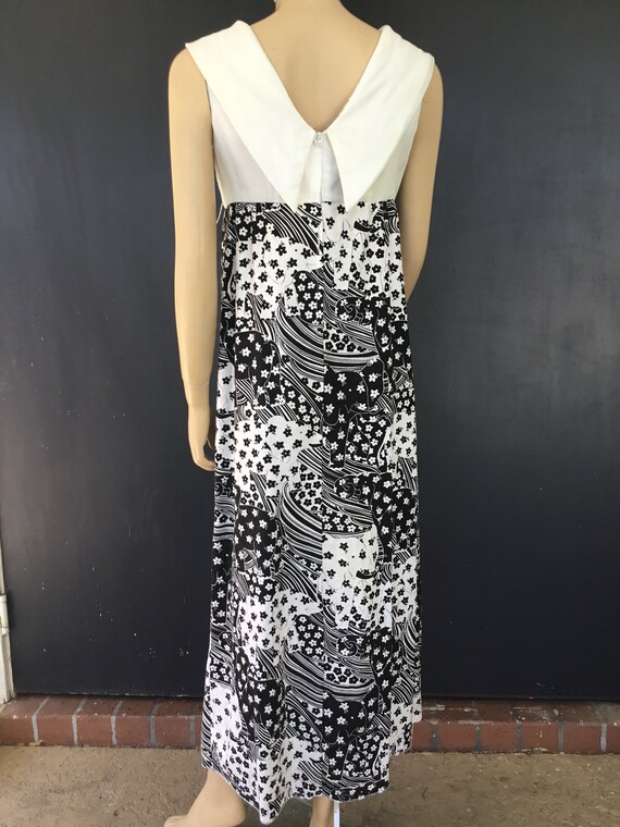 1970s black and white maxi dress - image 3