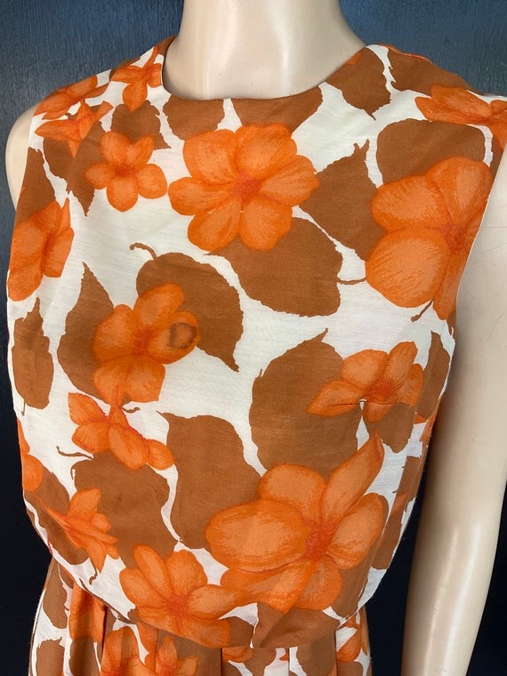 1960s white and orange dress - image 2