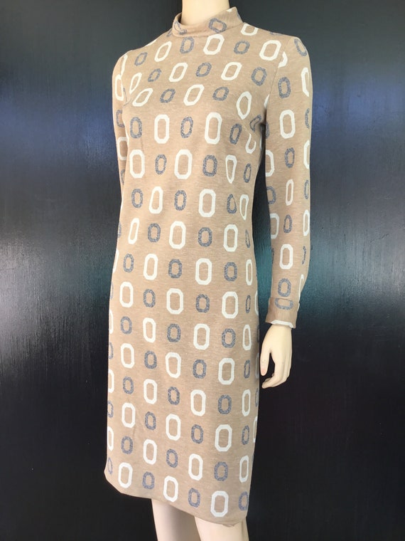 1960s beige and gray dress