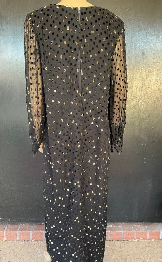 1970s black and gold Nancy Austin dress - image 2