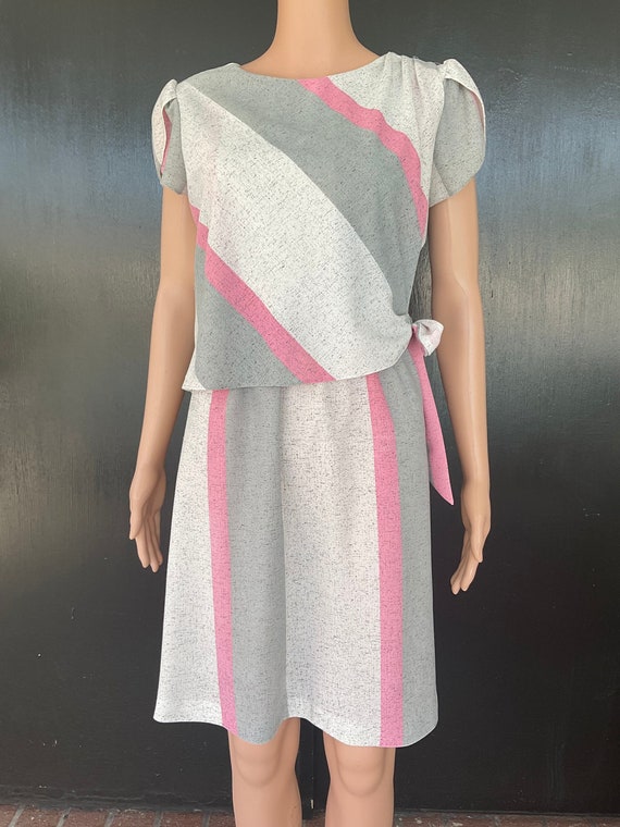 1980s pink and gray Jenny dress