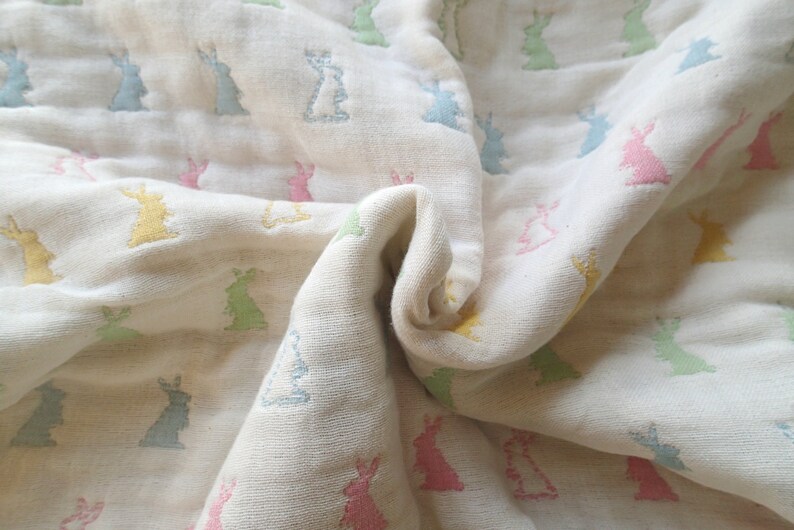 Easter bunny baby girl blanket pastel bedding blanket pink Etsy
