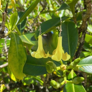 Yellow Clay Puakenikeni Dangling Earring