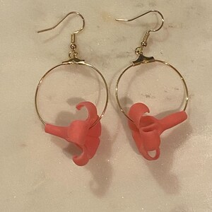 Single Flower Hoop Earrings