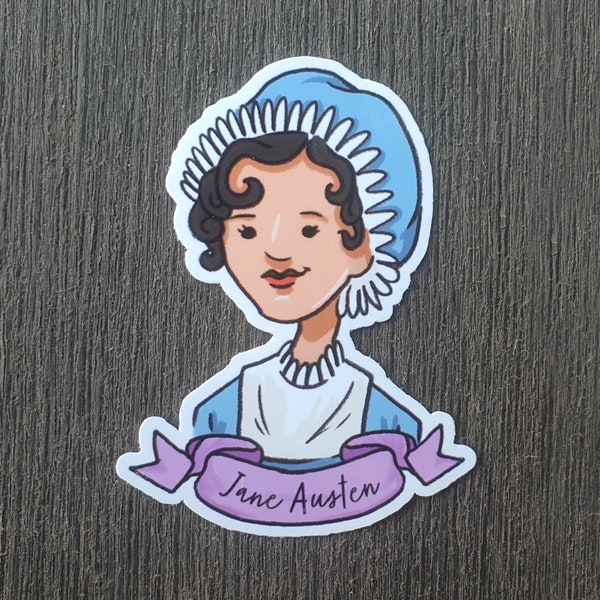 Glossy Jane Austen Literature Sticker