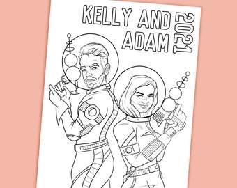 Wedding Couple Coloring Page Etsy