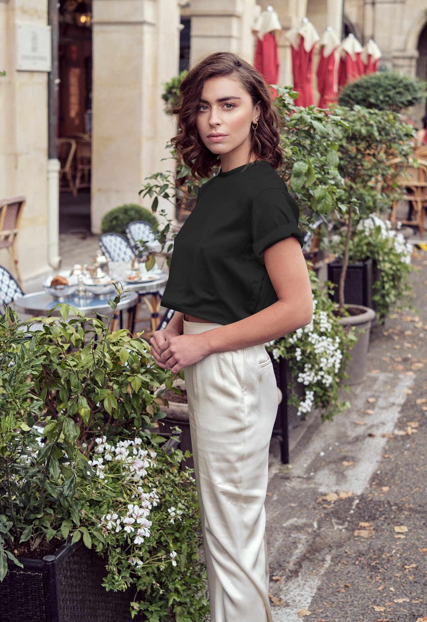 High Quality Natural Silk Top Black 