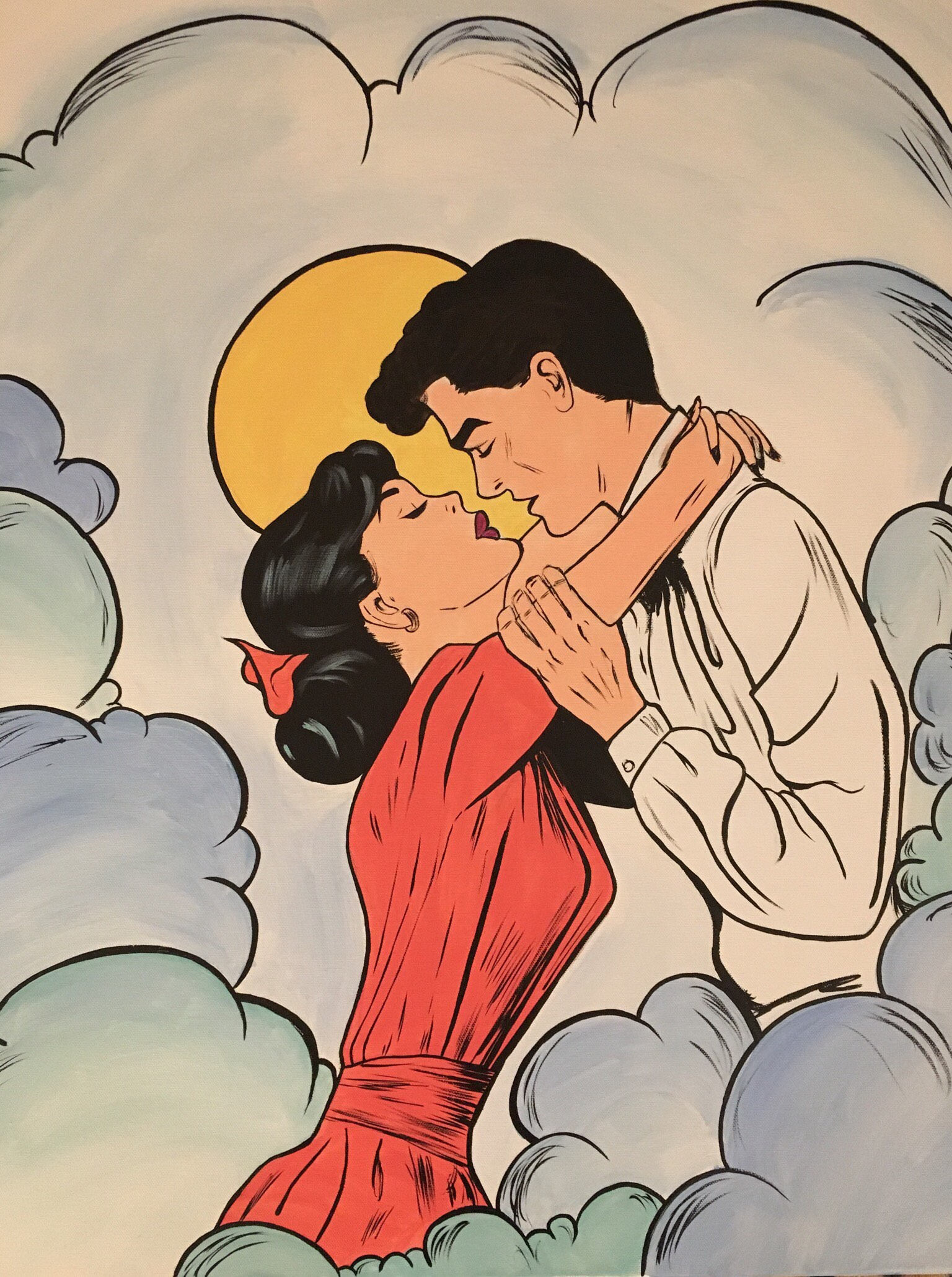 LARGE 24x30 Pop Art Couple - Etsy