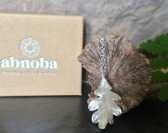 シルバーオークリーフネックレス、リーフネックレス、オークリーフ、ネイチャーネックレス、ボタニカルジュエリー、オークリーフジュエリー、ボタニカル、ソリッドシルバー、925