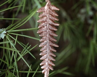 Copper Fern Necklace, Bracken, Handmade, UK Fern, Nature Necklace, Recycled, Eco, Charm, Botanical Necklace, Valentine