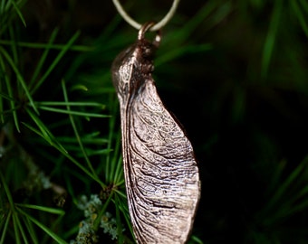 Copper Sycamore Seed Necklace, Sycamore Necklace, Seedpod Necklace, Botanical Jewellery