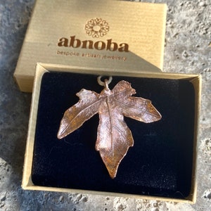 Copper Field Maple Leaf Necklace, Field Maple Leaf, Maple, Leaf Necklace, Handmade, UK, Autumn image 2
