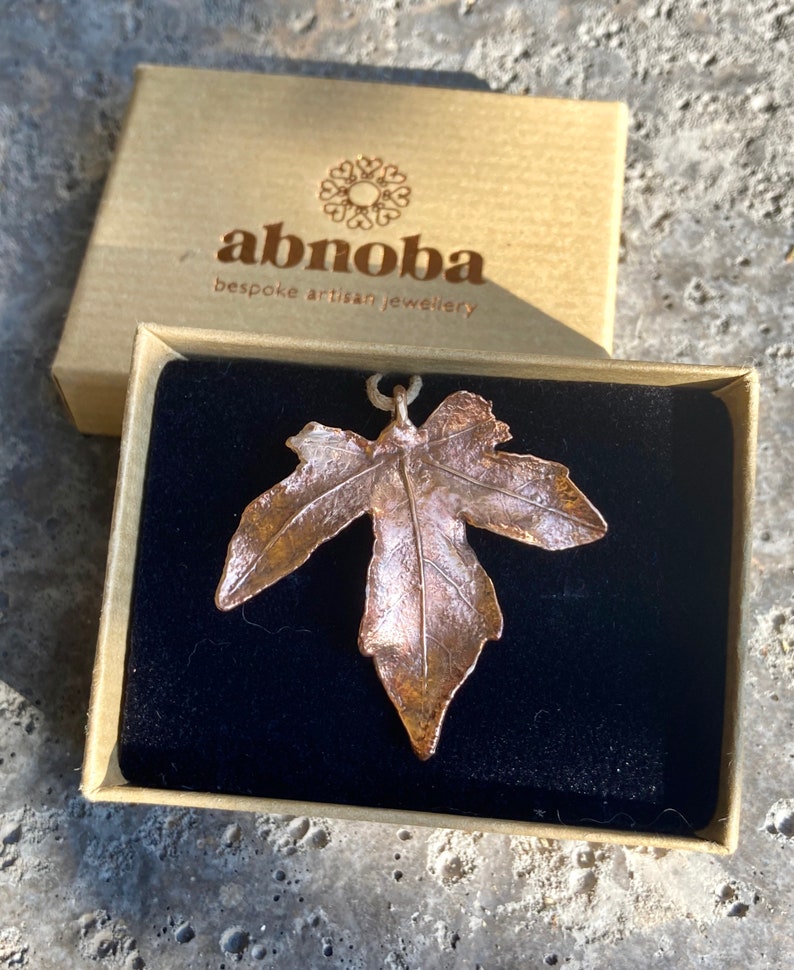 Copper Field Maple Leaf Necklace, Field Maple Leaf, Maple, Leaf Necklace, Handmade, UK, Autumn image 2