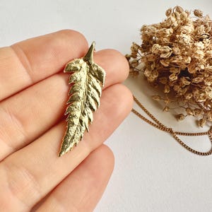 Gold Fern Necklace, Handmade