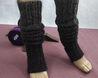 Alpaca/Nylon/Merino Wool Bulky Ribbed Stirrup Leg Warmers