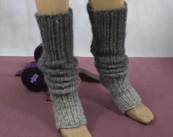 Alpaca/Nylon/Merino Wool Bulky Ribbed Stirrup Leg Warmers