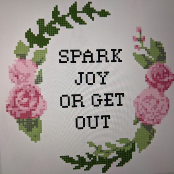 PATTERN Spark Joy or Get Out Modern Subversive Cross Stitch Pattern