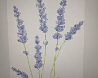 Lavender Floral Wildflower Modern Subversive Cross Stitch Pattern
