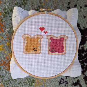 Peanut Butter and Jelly Perfect Match Love Modern Subversive Cross Stitch Pattern