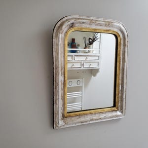 French Antique Louis Philippe mirror / Silver leaf Louis Philippe mirror / French mirror C 1800 / Antique wall or mantle mirror / mirror