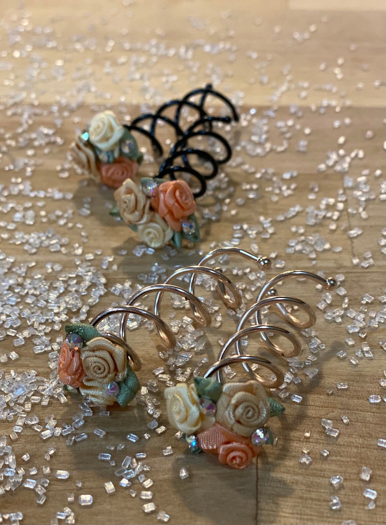 BUN TWISTS Set of 2 Flower Hair Pins Pin Twirls Spin Bun Etsy