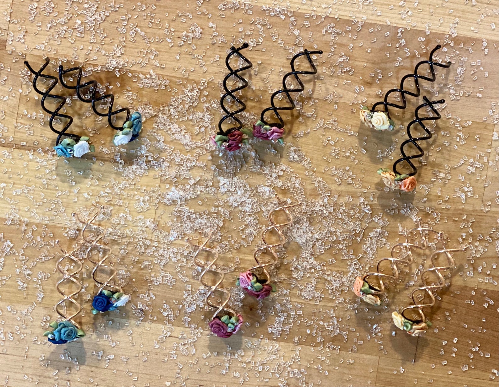 BUN TWISTS Set of 2 Flower Hair Pins Pin Twirls Spin Bun Etsy