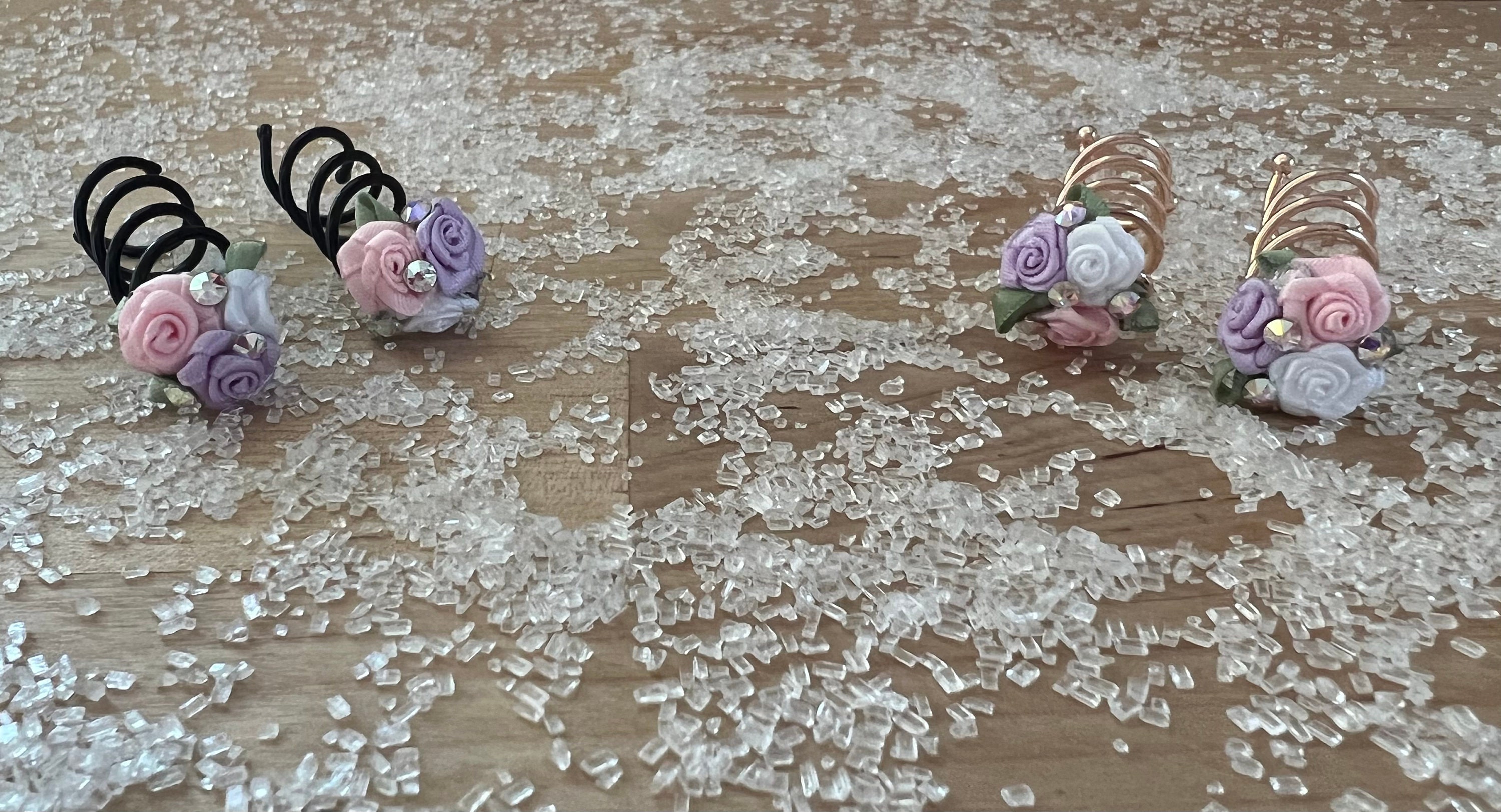 BUN TWISTS Set of 2 Flower Hair Pins Pin Twist Spin Bun Etsy