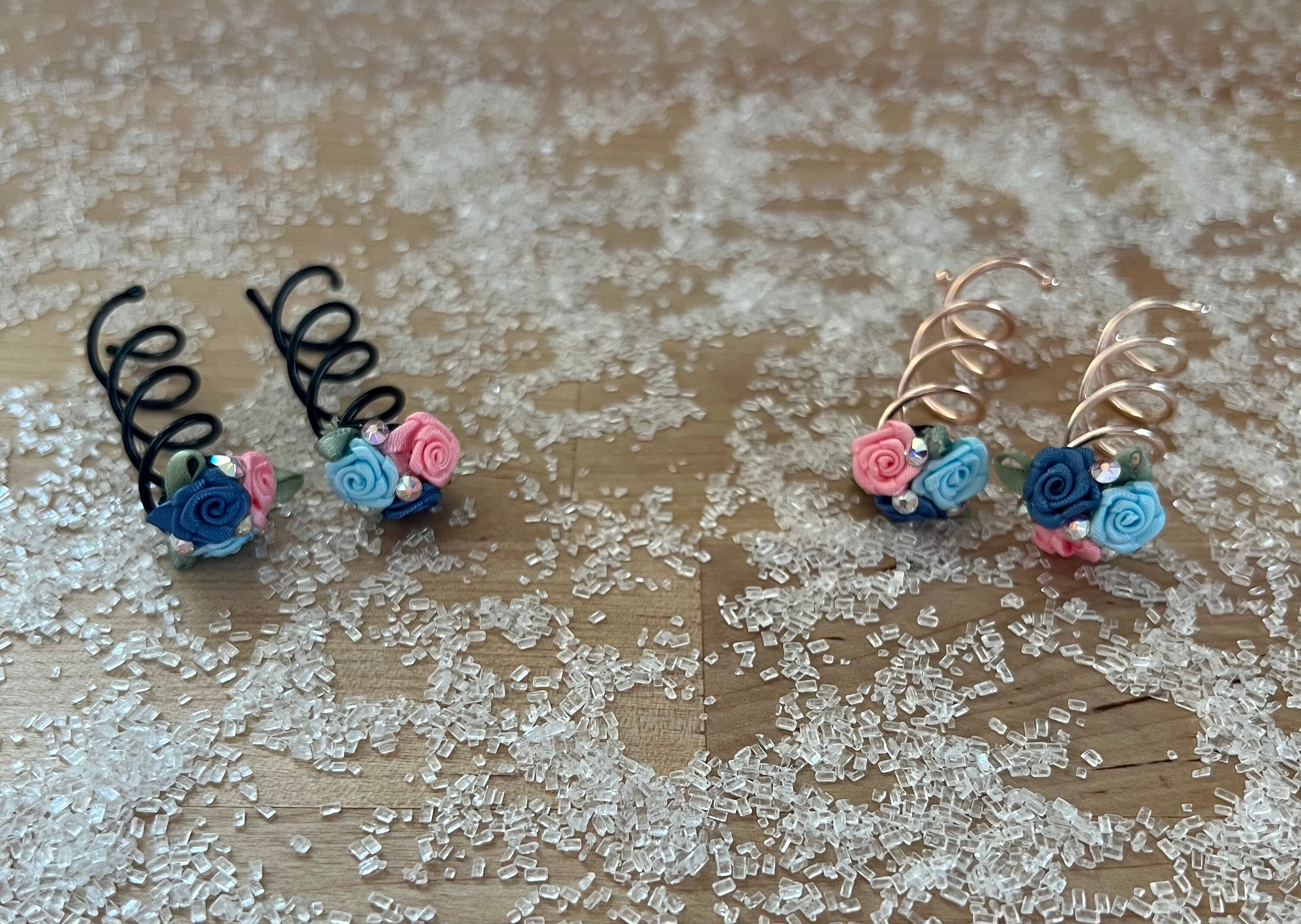 BUN TWISTS Set of 2 Flower Hair Pins Pin Twist Spin Bun Etsy