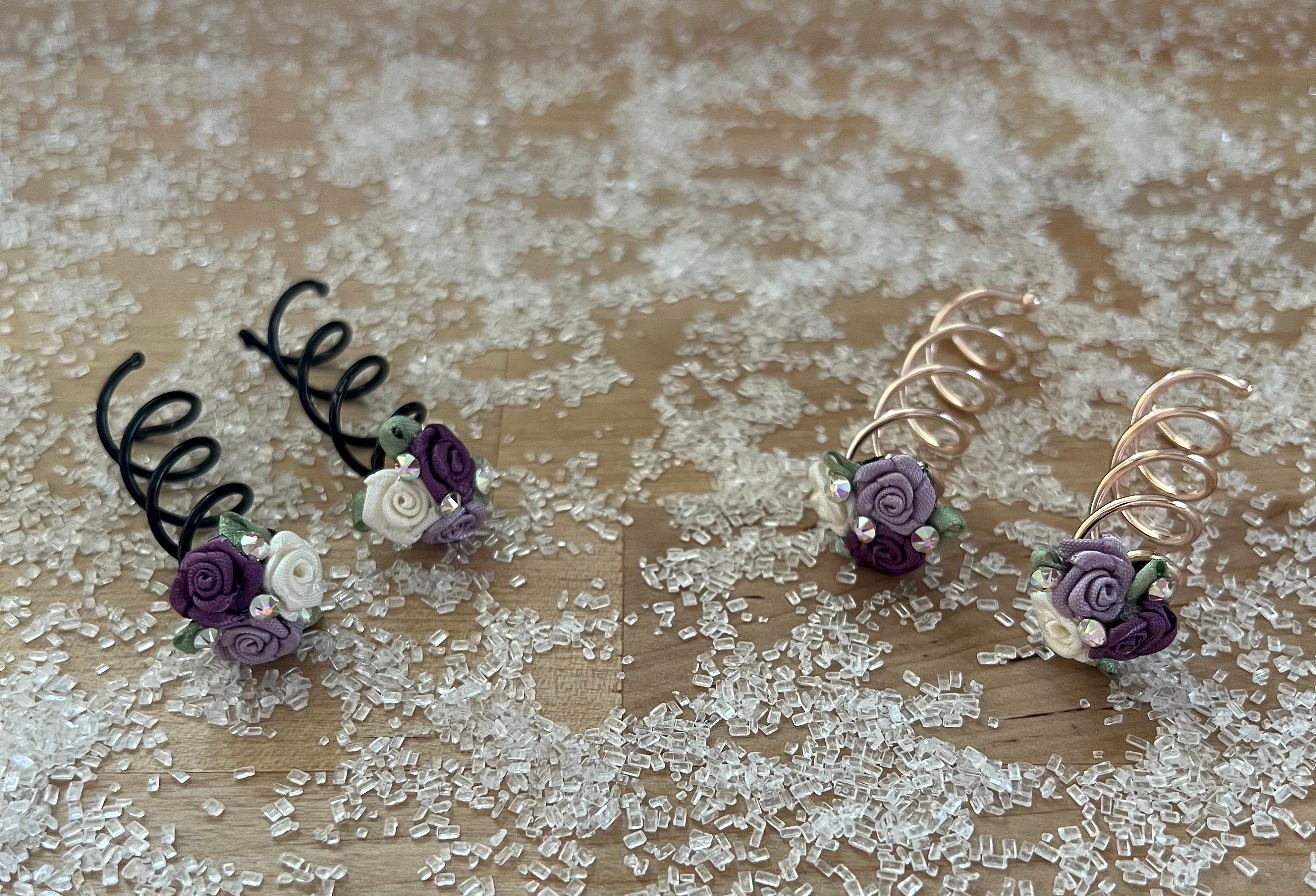 BUN TWISTS Set of 2 Flower Hair Pins Pin Twist Spin Bun Etsy