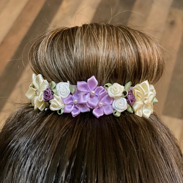PETITE LILAC Ballet Bun Wrap, Bun Flower, Ballerina Hair Crown, Bun Bloom, Bun Wreath, Bun Hair Accessories, Bun Hair Piece