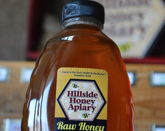 Pure Raw Honey  - 2 pound - Kansas Bee farm - 100% Pure in BPA free container-  Bulk 32 oz. - 2 lb.