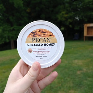 Pecan Creamed Raw Honey - 6 oz