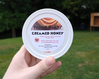 Peanut Butter Creamed Raw Honey - Kansas Bee Farm (6 oz)