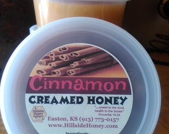 Cinnamon Creamed Raw Honey - Kansas Local Honey (6 oz)