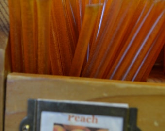 Peach flavored Honey sticks or straws (set of 10) make great Party favors and stocking stuffers