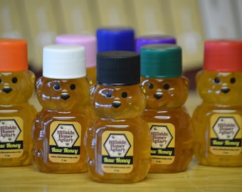 50 Mini Honey Bears: 2 oz. Raw Honey Favors