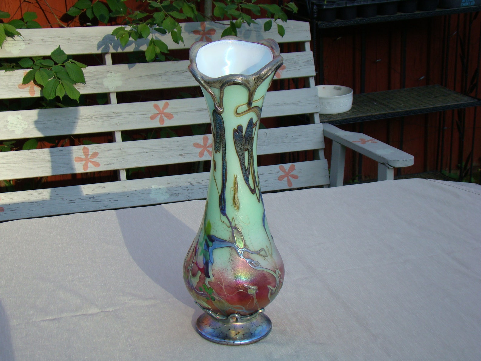 Vintage Glass Floor VaseFrench art glassLarge Floor VaseArt Etsy