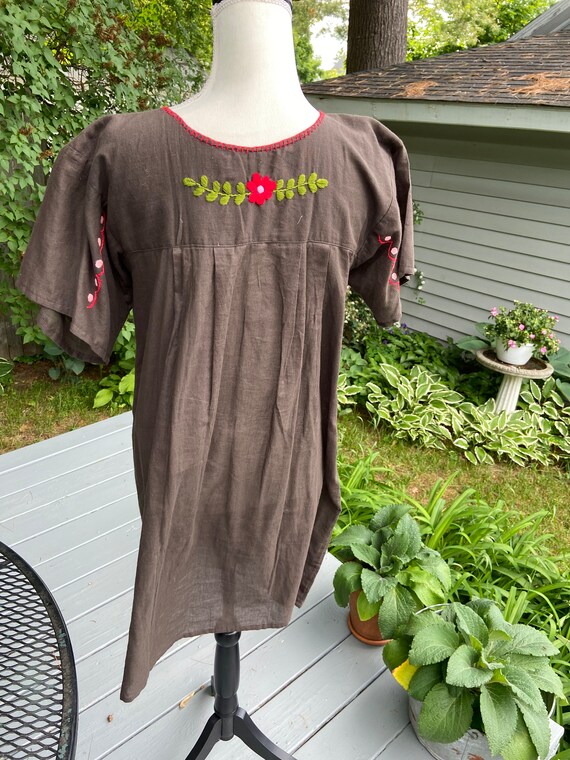 Embroidered Mexican Peasant Dress - image 8