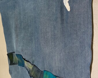 Minimalist Style “Blue Serenity “ Fabric Wall Hanging