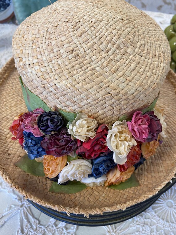 Vintage Toucan Straw Hat W Flowers - Etsy