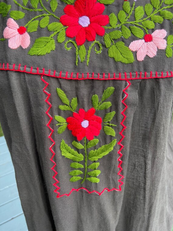 Embroidered Mexican Peasant Dress - image 4