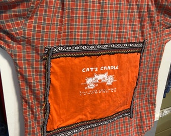OOAK Cotton Upcycled Shirt W Cat’s Cradle Logo And Other Details. XL