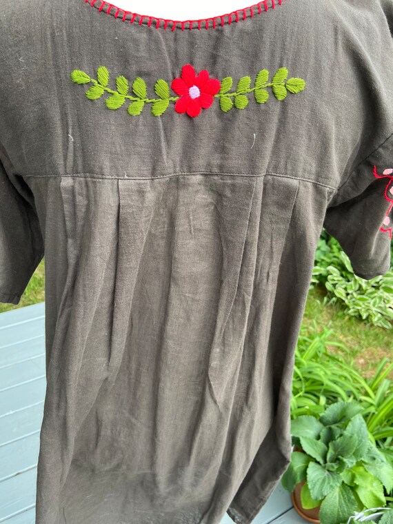 Embroidered Mexican Peasant Dress - image 7