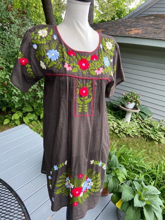Embroidered Mexican Peasant Dress - image 3
