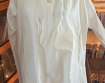 Vintage Beautifully Crafted Cotton Renaissance Top. Very Detailed. Pleated w lots of flow to the body.