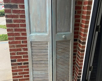 Heavy Solid Wooden Louvered Shutters Layered Paint. . PICK UP ONLY. from chapel hill, nc 27517