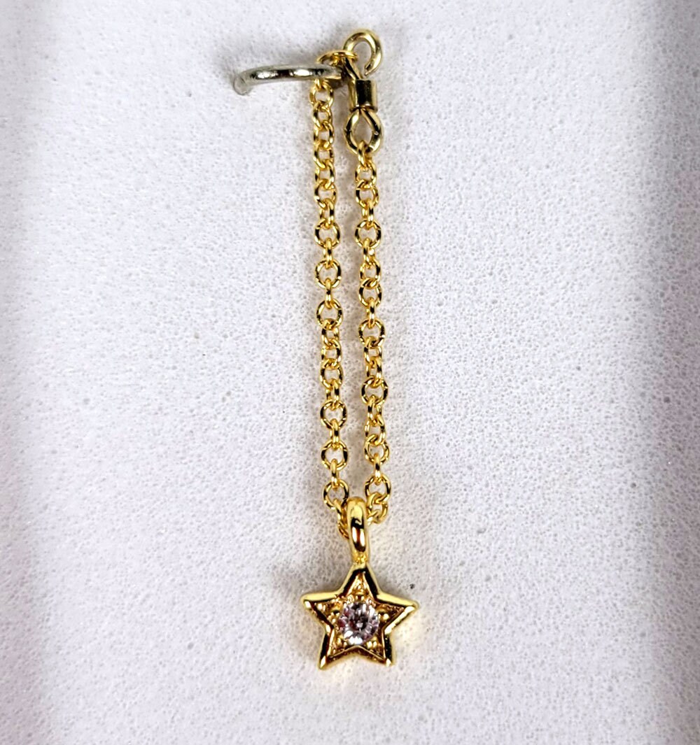 14KGF & GP CZ Star Necklace for 1:12 Scale Action Figure 6