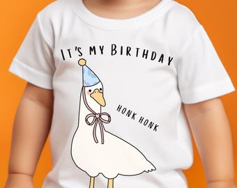 Es ist mein Geburtstag Honk Honk Shirt, lustiges Gans Geburtstags-T-Shirt für Kinder, Dumme Gans-Party Outfit, Kleinkind-Geburtstags-T-Stück
