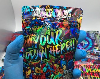 Holographic Custom Mylar Bags!!! you choose your design!!